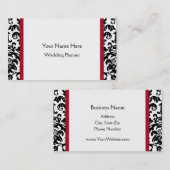 Grouponの黒くおよび赤いダマスク織の名刺 名刺 (正面/裏面)