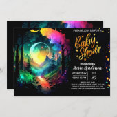 Grove Timberland Into the Woodsベビーシャワー 招待状 (正面/裏面)