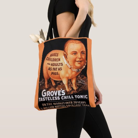 Groves Tonicは子供や大人を豚のように太らせる トートバッグ (クローズアップ)