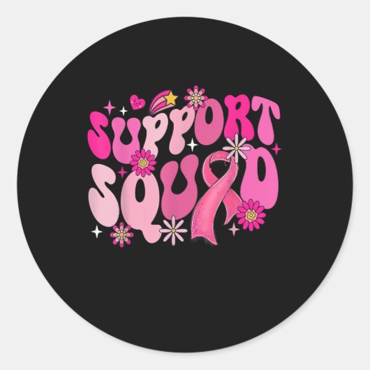 Grovy Support Squad Breast Cancer認識度Pink F ラウンドシール (正面)