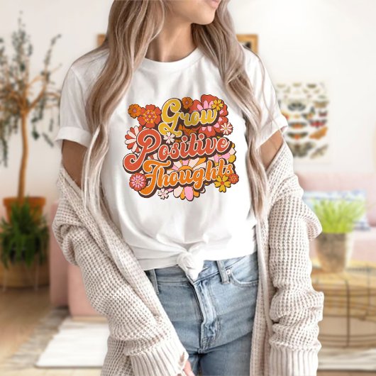 Grow 前向き Thoughts Shirt前向き考え, Tシャツ
