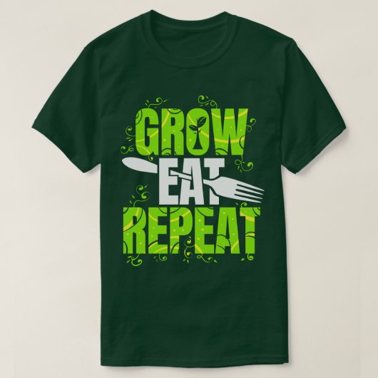 Grow 食べ Repeatベジタリアンビーガン Tシャツ (デザイン正面)