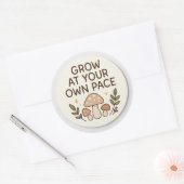 Grow At Your Own Pace Mushroom Sticker ラウンドシール (封筒)