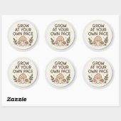 Grow At Your Own Pace Mushroom Sticker ラウンドシール (シート)