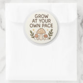 Grow At Your Own Pace Mushroom Sticker ラウンドシール (バッグ)