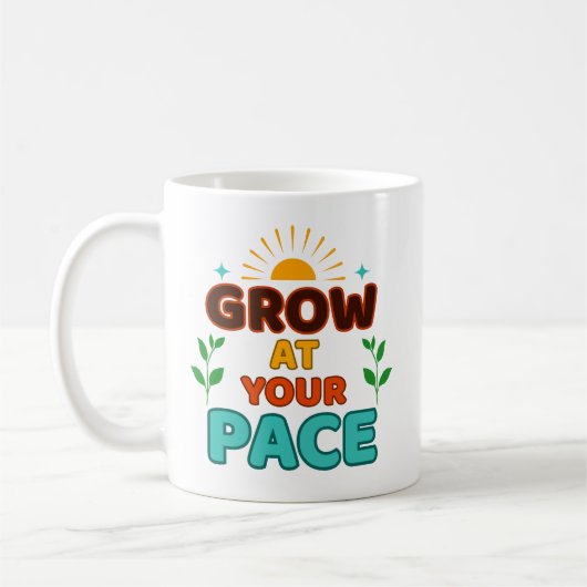 Grow at Your Pace - Mug コーヒーマグカップ (左)