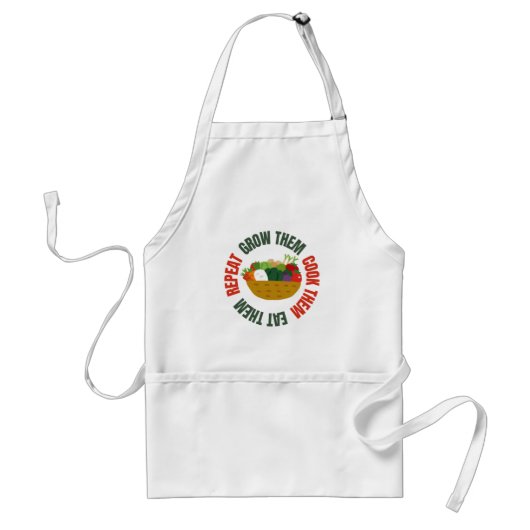 Grow Cook Eat Repeat Cooking Apron スタンダードエプロン (正面)
