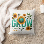 Grow Earth Sunflower Eco Design クッション (ブランケット)