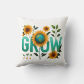 Grow Earth Sunflower Eco Design クッション (裏面)