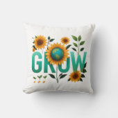 Grow Earth Sunflower Eco Design クッション (正面)