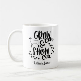 Grow Em Show Em Lamb Custom Name コーヒーマグカップ