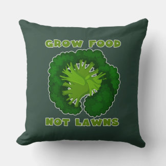 Grow Food Not Lawns Funny Gardening T-Shirt クッション