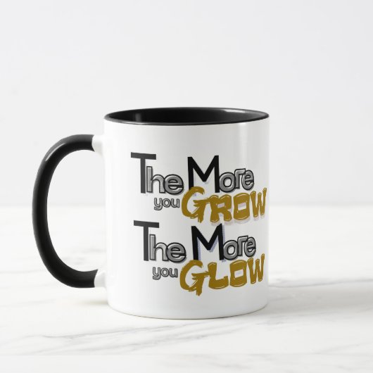 Grow & Glow Mug – Inspirational Quote マグカップ (左)