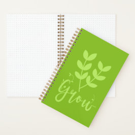 Grow Leaf Motif パーソナライズドジャーナル - ラン グリーン ノートブック