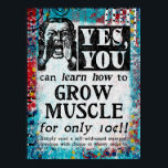 Grow Muscle Poster - おもしろい Vintage Ad ポスター<br><div class="desc">フェイクヴィンテージお洒落の新聞と学して「筋肉を育てる方法」。</div>