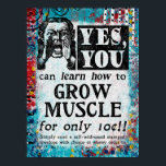 Grow Muscle Poster - おもしろい Vintage Ad ポスター<br><div class="desc">フェイクヴィンテージお洒落の新聞と学して「筋肉を育てる方法」。</div>