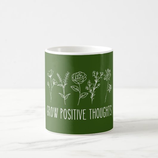 Grow Positive Thoughts Aesthetic コーヒーマグカップ (中央)