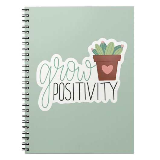 Grow Positivity - Inspirational Calligraphy Design ノートブック (正面)