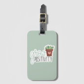 Grow Positivity - Inspirational Calligraphy Design ラゲッジタグ (正面縦)