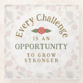 "Grow Stronger" Affirmation ガラスコースター