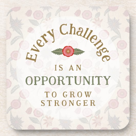 "Grow Stronger" Affirmation コースター (正面)