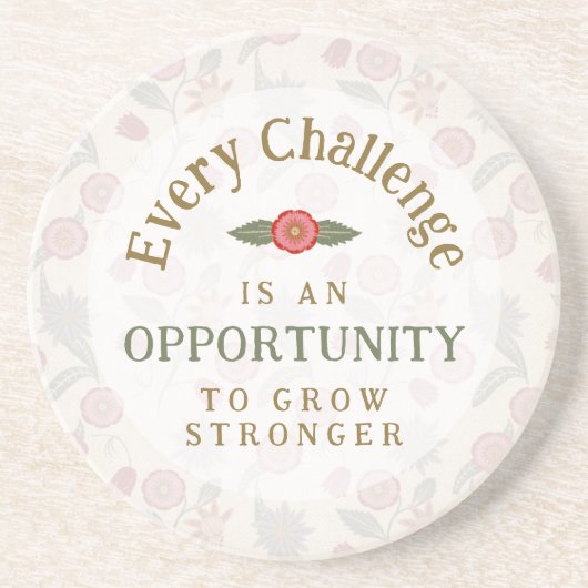 "Grow Stronger" Affirmation コースター (正面)