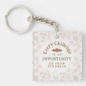 "Grow Stronger" Affirmation Acrylic Keychain キーホルダー (正面)