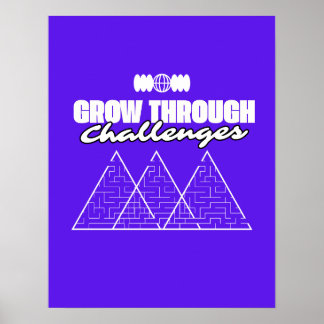 Grow Through Challenges – Inspirational Growth ポスター
