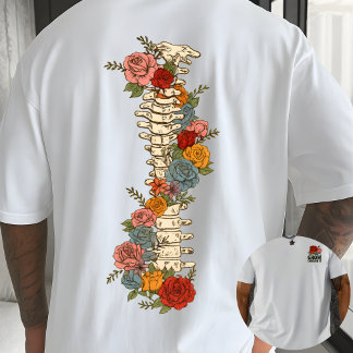 Grow Through It Floral Quote Botanical Inspiration Tシャツ