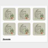 Grow through what you go through  スクエアシール (シート)