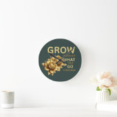 Grow Through What You Go Through – モチベーション ラウンド壁時計 (ホーム)
