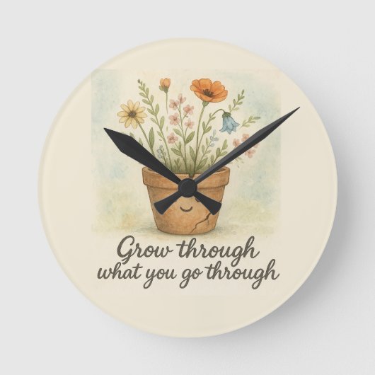 Grow Through What You Go Through ラウンド壁時計 (正面)