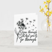 Grow Through What You Go Through Insrational Motiv カード (黄色い花)