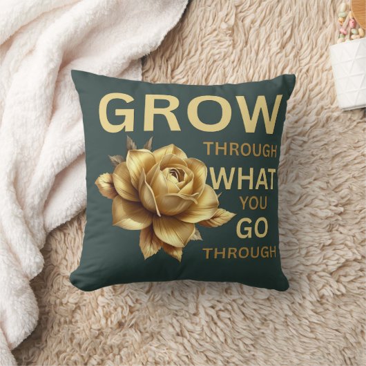Grow Through What You Go Through – Motivational  クッション (ブランケット)