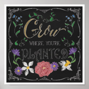 Grow Where You are Planted, Inspirational Decor ポスター