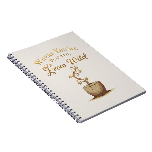 Grow Wild – Elegant Gold Leaf Travel Journal ノートブック (右側)