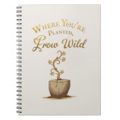 Grow Wild – Elegant Gold Leaf Travel Journal ノートブック (正面)
