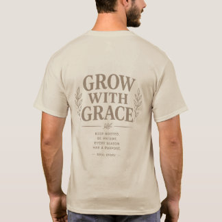 Grow With Grace ボタニカル・タイポグラフィーTシャツ Tシャツ