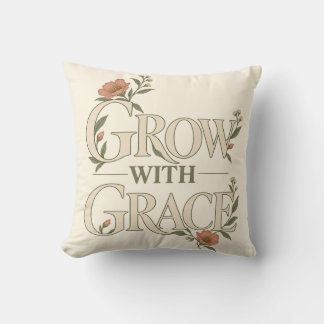 Grow With Grace 上品な植物の花の芸術 クッション