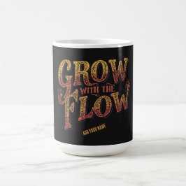 Grow With The Flow カスタムネーム レトロ70年代タイポグラフィ コーヒーマグカップ