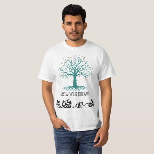 Grow Your Dreams Inspirational Motivational T-Shir Tシャツ (正面フル)