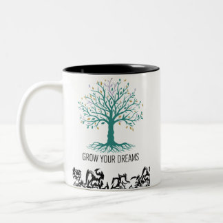 Grow Your Dreams Mug – Follow Your Dreams Inspirat ツートーンマグカップ