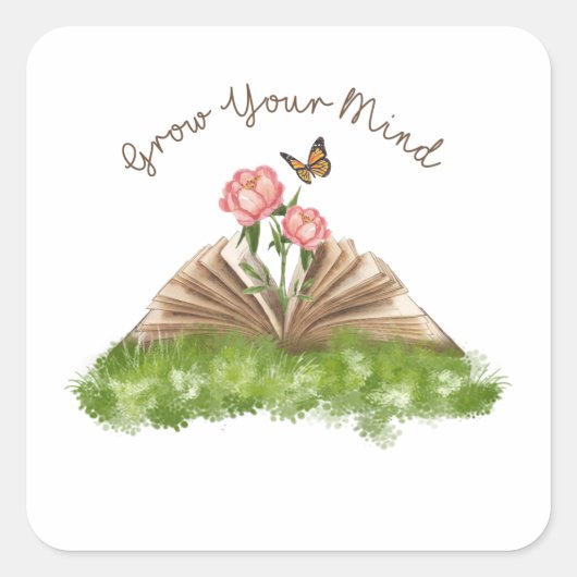 Grow Your Mind昇華本の恋人 スクエアシール (正面)