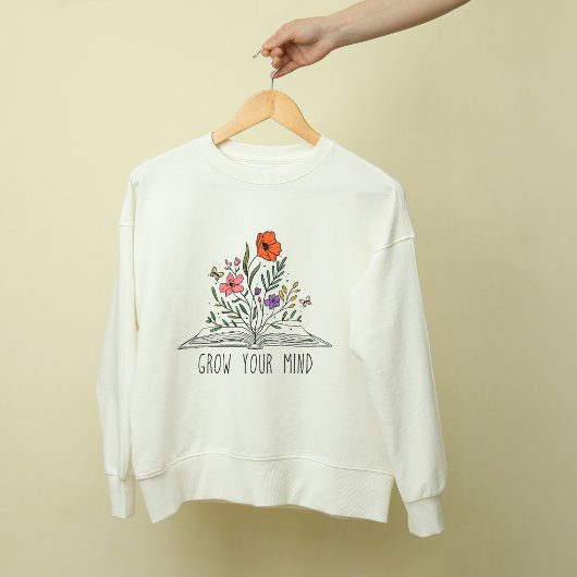 Grow your mind Boho Wildflower and book スウェットシャツ