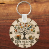 Grow Your Mind Book  Reading Teacher Gift キーホルダー (裏面)