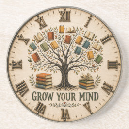 Grow Your Mind Book  Reading Teacher Gift コースター