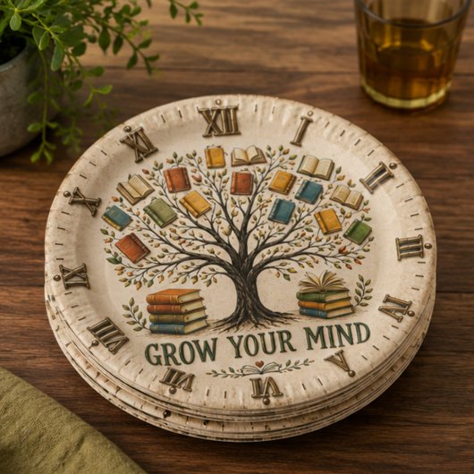 Grow Your Mind Book  Reading Teacher Gift ペーパープレート