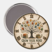 Grow Your Mind Book  Reading Teacher Gift マグネット (正面/裏面)