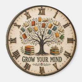 Grow Your Mind Book  Reading Teacher Gift マグネット