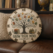Grow Your Mind Book Reading Teacher Gift ラウンドクッション